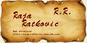 Raja Ratković vizit kartica